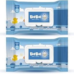 Baby Wipes, Blue - Alcohol free, soft and strong, refreshing scent, 15 cm x 20 cm (80 Counts 2 PKT-picture-1