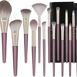 COSLIFESTORE-Makeup Brush Set 14 Pcs Premium Synthetic Foundation Powder Concealers Eye shadows Blush Makeup Brushes with black case-14