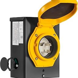 LAZMUMI - 30 Amp Generator Power Inlet Box, NEMA L5-30P, 125V, 3750 Watts, Power Inlet Box for 3 Prong Generator Cord, Power Transfer Switch-image-82