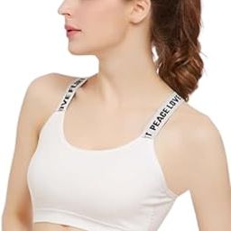 Womens Sports Bra Seamless Racerback Removable Padded Support Yoga Gym Stretch Activewear Workout Fitness White-27