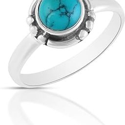 925 Sterling Silver Turquoise Statement Ring | Ring for Women and Girls-2