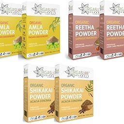 ORGASURE Amla (200g * 2), Reetha (200g * 2) and Shikakai powder (200g * 2) | Organic Hair care Combo Pack | Total 1200 gm-image-33