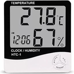 Outdazzle- room temperature meter digital | indoor thermometer for room | HTC-1 Humidity meter | room temperature meter for home | thermometer for room | indoor thermometer | with wall Mount Clock-31