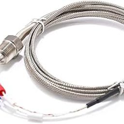 Waterproof K Type Grounded Thermocouple - Jaybva Temperature Sensor Probe for PID Temperature Controller Two Wire Stainless Steel NPT 1/4 inch Pipe Thread 0~500℃ with 2m Insulation Lead Shield Wire-image-38