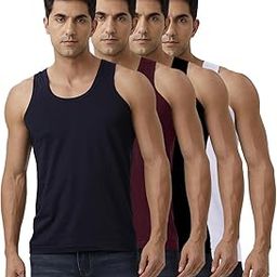Men Fine Cotton Vest RN Sukra (4 pcs Combo)-picture-0