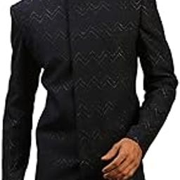 Men's Silk Blend Sherwani Only Top | Imported Fabric Designer Indowestern-image-14
