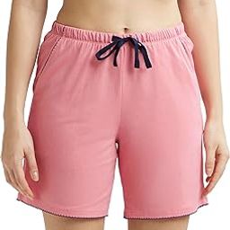 RX72 Women's Super Combed Cotton Relaxed Fit Sleep Shorts with Convenient Side Pockets-image-42