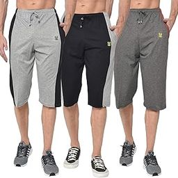 Cotton Blended Regular Fit Three Fourth Capri for Men(Pack of 3)-image-11