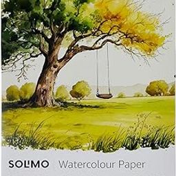 Amazon Brand - Solimo A3 Watercolour Paper | 300 GSM | 25% Cotton | Cold Pressed | Suitable for Watercolor Painting, Sketching, and More (Pack of 12 Sheets)-45
