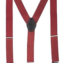 Solid Burgundy Y-Back Clip-On Suspender for Men-image-90