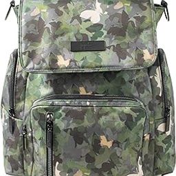JuJuBe Be Sporty Backpack | Multi-Functional Diaper Messenger Bag | Lightweight, Durable Travel-Friendly | Butterfly Forest-image-69