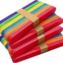 INDIKONB Multicolour Wooden Sticks for Craft | Natural Ice Cream Bamboo Sticks for DIY, Arts & Crafts, School Projects, Model Making & Kids Craft Activities – Smooth Finish Pack (200 P)-image-33