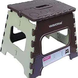Varmora Plastic Super Strong Folding Step Stool for Adults and Kids, Kitchen Stepping Stools, Garden Step Stool,Office Stool,Kitchen Stool Folding Stool (Small Brown)-picture-5