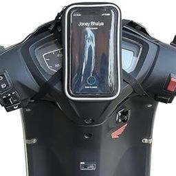 Swissbell -Polyester Handlebar Universal Mobile Holder Mount Pouch Bag Waterproof for Activa Jupiter EV Ola-S1 Pleasure Ntroq_All Scooty Bike Fit 7 inches Phone (Black)-image-69