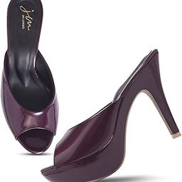Women’s Open-Toe Slip-On Stilettos with Glossy Finish | Elegant High-Heel Peep Toe for Parties-10