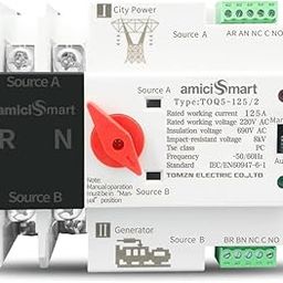amiciSmart Dual Power Automatic Control Transfer Switch 230VAC, 125A Changeover Switch (Single Phase)-image-34