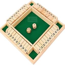 Little Mind Shut The Box Shut The Box Game, Wooden Board Game with 2 Dice Classic Game, Folding Board Dice Maths Games for Children and Adults, 4 Players-image-40