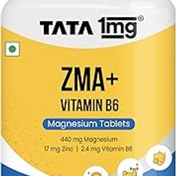TATA 1MG ZMA+ Vitamin B6 Tablets| 100% RDA of Magnesium & Vitamin B6 | High Absorption Zinc Citrate for Muscle Recovery, Sleep & Strength | Reduces Cramps & Fatigue | 60 Tablet-5