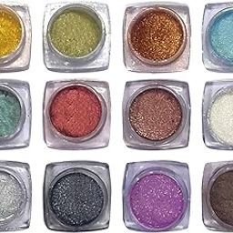 Vozwa Shining Eyeshadow Shimmer Dust for Eyes for Women - 12 Pcs-image-1