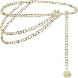 Punk Waist Chain Belt Gold Silver Metal Multi Layer Body Chains Fancy Belly Belts Party Jewelry 2C for Women-image-68