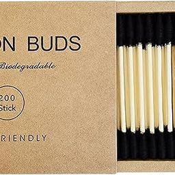 200Pcs Cotton Buds Cotton Swabs Double Tip Nose Ears Cleaning Sticks Black| Skin Care | Cotton Swabs|-image-7