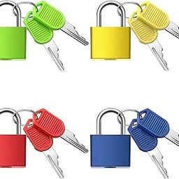 Toxen Locks with Keys, Multicolor Luggage Locks ABS Plastic Covered Copper Keyed Padlock Lock for Locker with Key - Suitable for Suitcase, Backpack, Gym Locker, Jewelry Box (H773-4PCs Set)-30