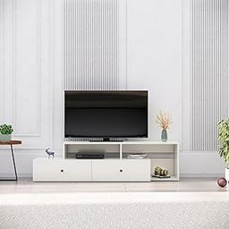 Bniture TV Unit for Living Room, Bedroom Unit Base Mount with Storage Ideal for TV Upto 65" (Frosty White)-picture-10