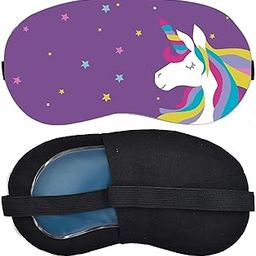 Aoxeria Unicorn Eye Mask with Reusable Gel Pad – Purple Cartoon Design with Stars – Sleep Mask for Girls, Women, and Teens-image-92