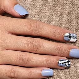 Lick Sky Blue Artificial Nails, French Tip, Nail Extension Kit, Fake Nails, Reusable Press on Nails, Nail Art Set, False Nails Set Of 30 Pcs (No Glue Needed)-image-38