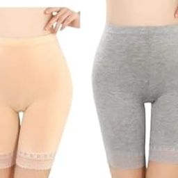Headbutt Women's and Girls Cotton Lace Full Length Stretch Mid Waist Cycling Shorts Above Knee Short for Under Skirt.-picture-10