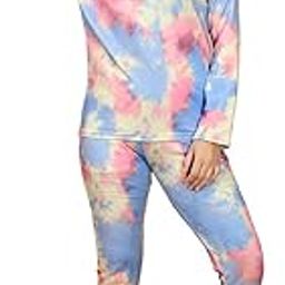 Women's Tie Dye Pajamas Long Sleeve Top and Pants Set Gradient Casual Loungewear Tracksuits-image-11