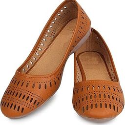 Indian Handicraft Synthetic Women/Girls Flat/Jutti Sandal Brown Color-picture-12