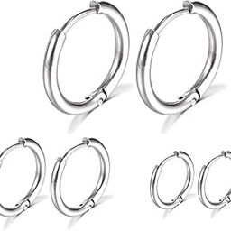 Surgical Stainless Steel Hoop Earrings 8mm/10mm/12mm Small Huggie Hoop Earrings for Women and Men-image-94