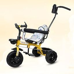 BABY SMILE Kids Tricycle with Removable Safety Guard, Parental Control, Back Side Push Handle with Rubber Tyre | Tricycle for 1 Years to 5 Years Kids (Yellow) (U1)-image-11