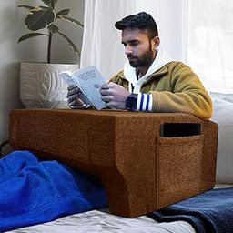 Urban Decor Lap Desk Pillow | Multipurpose Laptop Table with Cushioned Base | Ergonomic Lap Tray for Bed, Sofa & Couch | Comfortable Arm Support | Ideal for Work, Study & Gaming - Brown-image-88