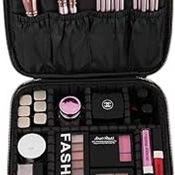 GRAZIA Makeup Cosmetic Storage Case with Adjustable Compartment (Black)-image-15