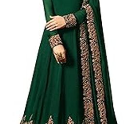 Women's Embroidered Georgette Semi-Stiched Anarkali Gown with Dupatta_Free Size-image-67