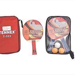 TENNEX Table Tennis Rackets T333 Pair with 3 TT Balls | All-in-One Ping Pong Paddle Play Set-image-73
