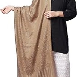 Pashutsh Women Beige Taupe Ethnic Motifs Woven Design Designer Shawl-image-10