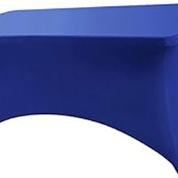 UJEAVETTE Table Cloth for Folding Table Spandex Tablecloth for Vendor Wedding Birthday Blue-75