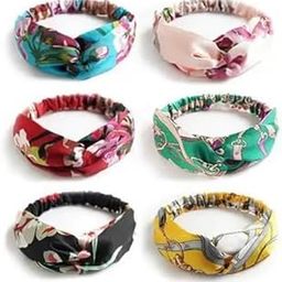 Floral Twist Knot Headband for Women – Soft Elastic Turban Hairband with Stretchable Back – Comfortable Polyester Fabric Hair Wrap for Travel, and Daily Wear (Multicolor, 6 Pecs)-image-79