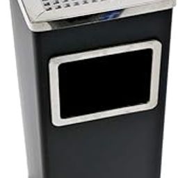 INDIAN DECOR 509055 All new Free Standing Stainless Steel Outdoor Rubbish Bin Cigarette Ashtray Stand FOR SMOKING ZONE OFFICE (Black)-24