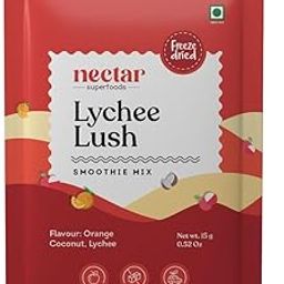 Nectar Superfoods Lychee Lush Smoothie Powder - Added 100% Natural Fruit, Orange, Coconut, Lychee, Original Fruit Test, Healthy Ingredients for Nutritious Smoothies, Vegan and Convenient - (15gm Sachet Pack)-image-99