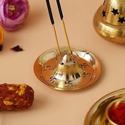 eCraftIndia Golden Brass Agarbatti Stand for Pooja | Incense Stick Holder with Ash Catcher | Agarbatti Holder | Incense Holder for Home Temple Mandir, Office, Meditation Room, Yoga Studio| Diwali Gift-picture-19