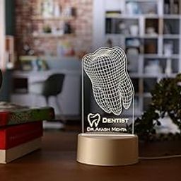 Aica Personalized Name DENTIST DOCTOR (Tooth & Gums Specialist Doctor) - LED Table Lamp (White Base) | Customized Birthday Thank You Graduation Gifts for Dental Dentist Doctor Dr Male Female Men Women-14