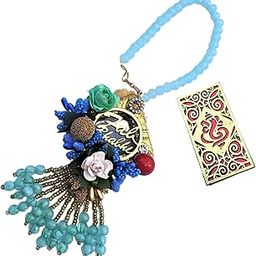 Designer Elegant Crystal Beads Stretchable Bracelet with Flower Hanging Rakhee for Bhabhi Sister-in-Law Latkan Kaleera Bangle for Raksha Bandhan+ Tilak Pack + Greeting Card-34