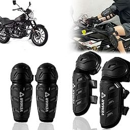 Auto Pearl Motorcycle Knee Shin Guards Elbow Pads, 4 in 1 Monstor Style Knee Shin Safe Protection Armor for Moto Cycling Racing compatible with Avenger Street160 (Black, 4Pcs)-image-75