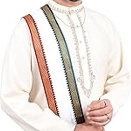 Traditional Handstitch Ready to Wear Topi With Uparna Set For Wedding, Pooja And Traditional Function Use It, [Topi With Dhari Uparna] (Free - Size)-image-62
