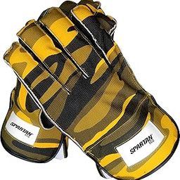 Spartan Wicket Keeper Gloves, Camouflage Pattern, Yellow and Black (Boys)-image-19