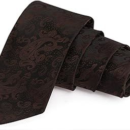 Fine Elegance Black & Brown Colored Microfiber Necktie for Men-image-75
